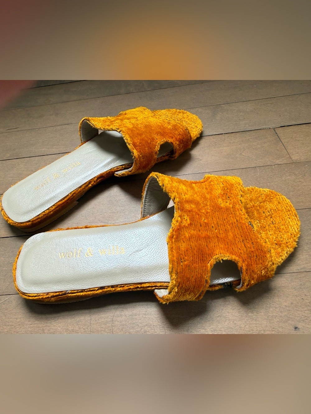 Wolf & Willa NWOT Orange Slide Sandals Size 7.5 - Picture 7 of 11